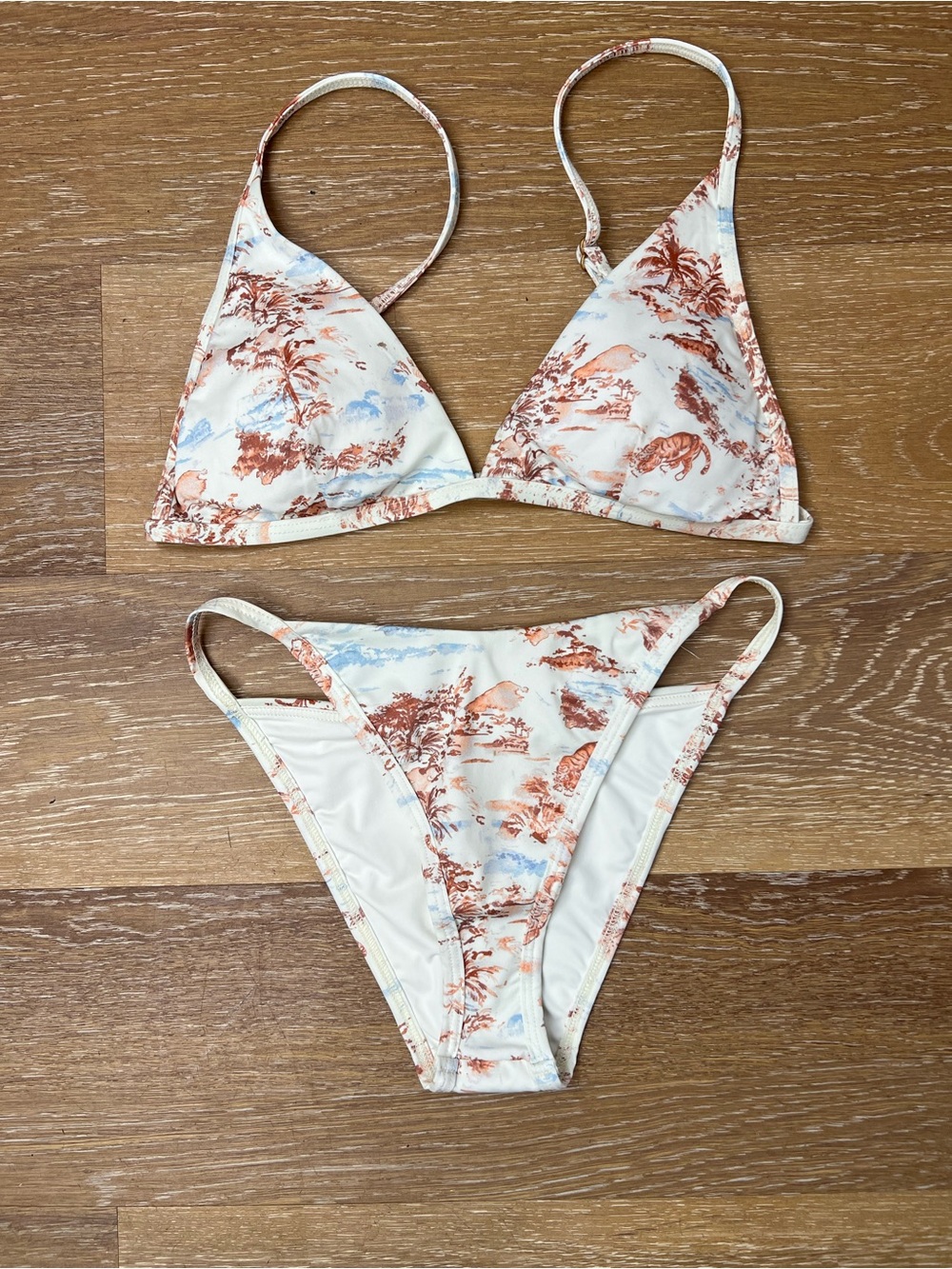 LSPACE Tropical Sands Print Millie Bikini Top (size M) & Jay Bottom (size S)